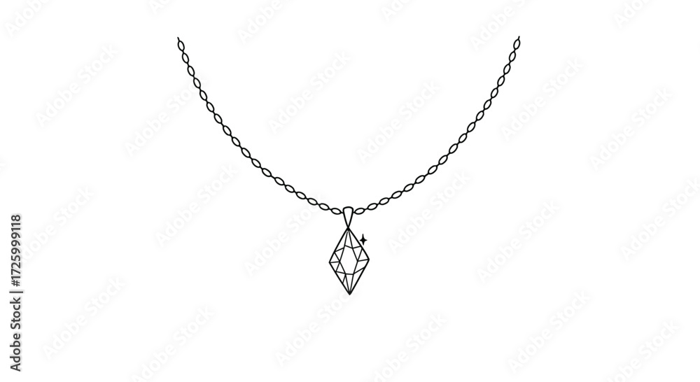 custom made wallpaper toronto digitalElegant necklace with a diamond shaped pendant hanging from a delicate chain in a simple line drawing
