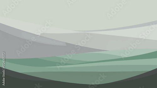 Abstract minimalist landscape with rolling hills and soft muted colors