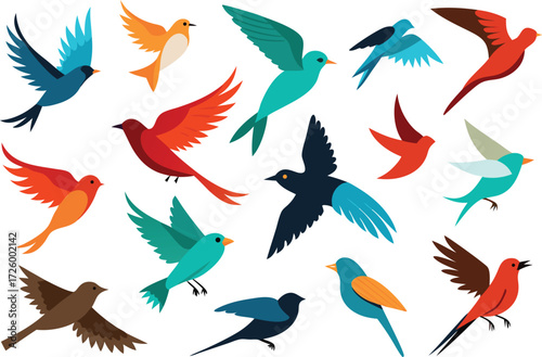 Ultimate bird collection 200 vector bird illustrations for versatile graphic design isolated on transparent background