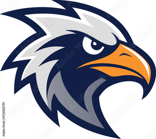 Majestic eagle head mascot logo vector illustration scalable for sports and branding isolated on transparent background