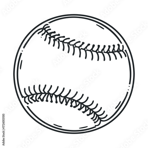 Classic baseball design for sports branding and merchandise. Vector black icon