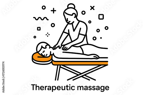 Therapeutic massage session with a therapist working on a client's back in a serene environment