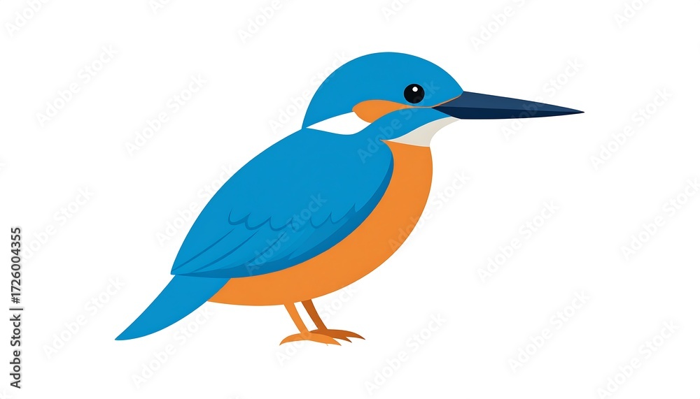 Fototapeta premium Cute kingfisher illustration