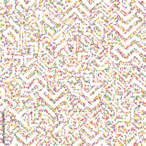 Colorful zigzag maze abstract seamless geometric pattern background for fabric, wallpaper, wrapping, poster, branding, website, digital art, textile, craft, print design