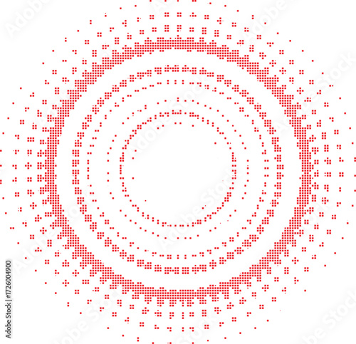 Red abstract circular seamless geometric pattern background for textile, wallpaper, fabric, wrapping, branding, digital art, poster, website, craft, print design