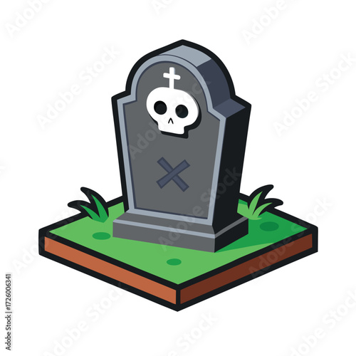 halloween grave skall 