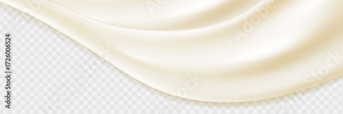 Glossy sugary cream drip vector flowing liquid ice cream texture with tactile shine, soft droplets and mouthwatering  gloss.