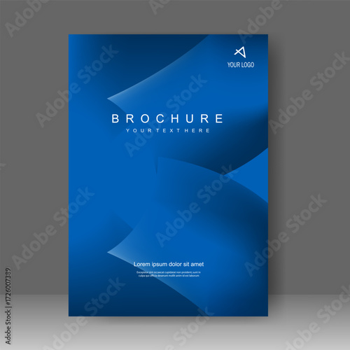 Cover design blue gradient modern style. Annual report. Brochure template, catalog. Simple Flyer promotion. magazine. Vector illustration	