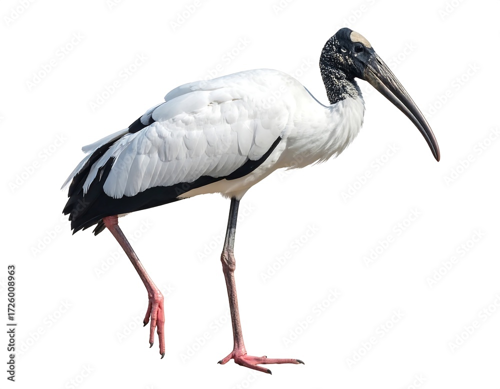 Fototapeta premium Elegant White and Black Ibis in Profile