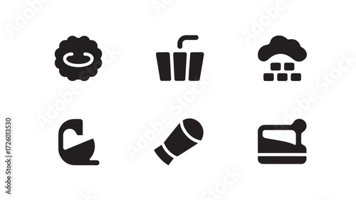 Set of black glyph weather icons simple vector design elements isolated on white background for web and mobile use