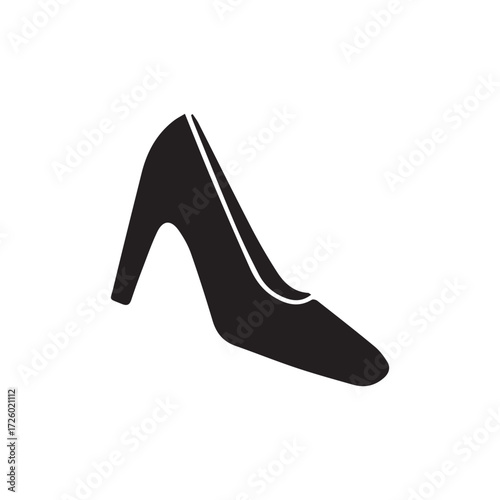 Black silhouette of a high heel shoe
