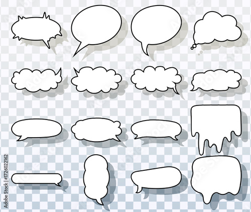 Vector Speech Bubbles With Cloud And Dripping Creative Styles