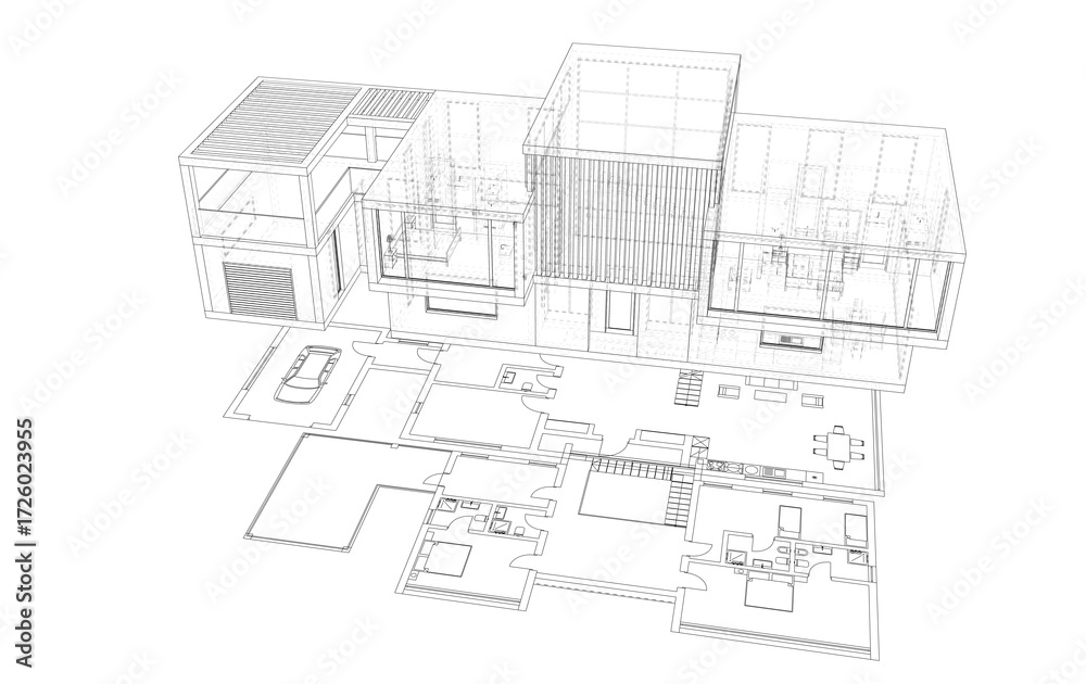 Fototapeta premium house plan blueprint