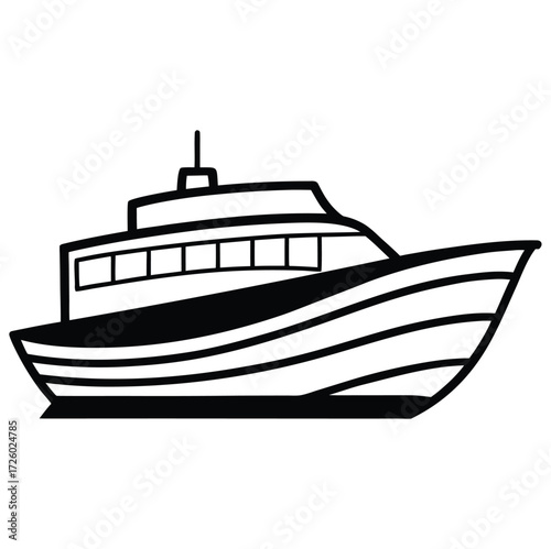 Stylized boat on white background ship vessel
