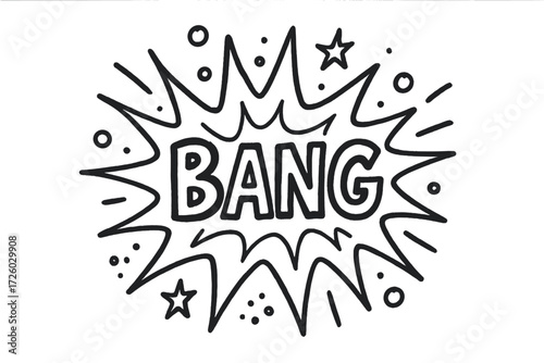 Comic bang outline icon set. cartoon, explosion, speech bubble graphic collection