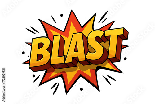 Explosive, comic style blast icon set. dynamic, colorful effects in 3d art design
