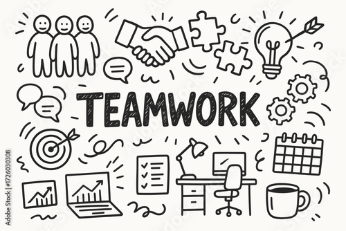 Teamwork line icon set. collaboration, brainstorming, communication icons collection