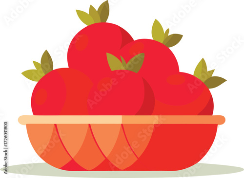 A vibrant basket overflowing with ripe red tomatoes ready for harvest