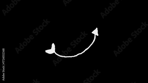 hand drawn doodle arrow on black background