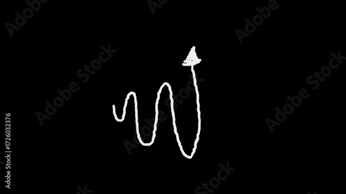 hand drawn doodle arrow on black background