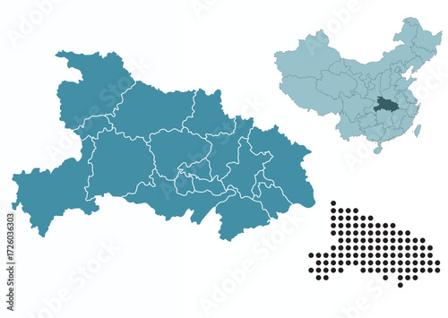 Set maps of Hubei province