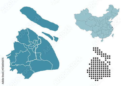 Set maps of Shanghai province