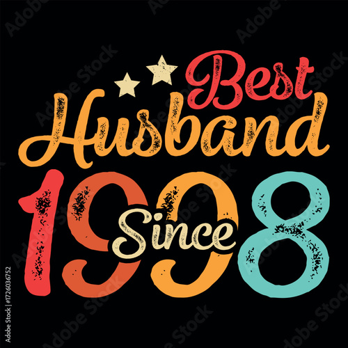 Epic Husband Since 1998 Retro Vintage T-shirt Design