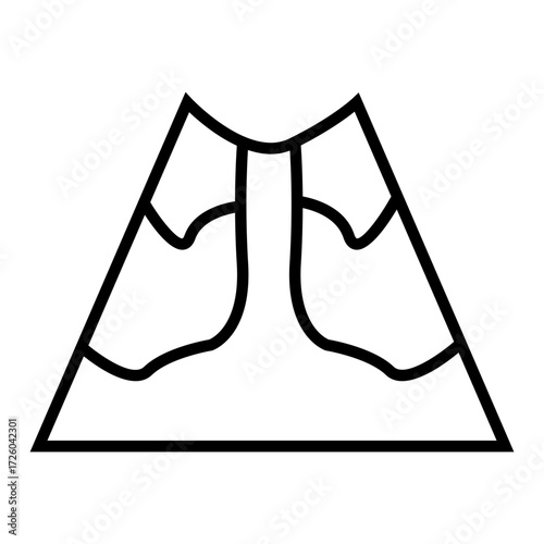volcano outline icon vector illustration