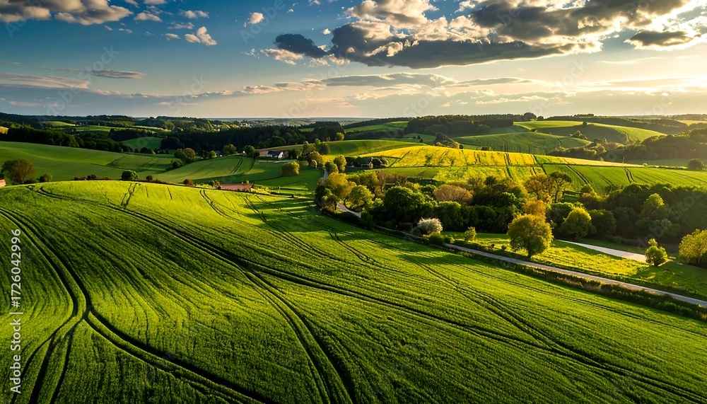 Fototapeta premium Scenic rural landscape at sunset (1)