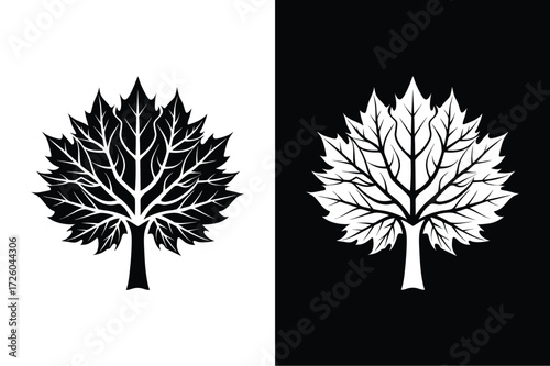 Sycamore tree flat icon vector on White Background Vector Art Illustration on white background.