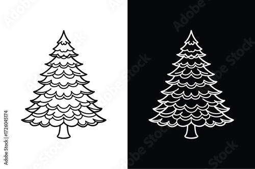 Sequoia tree flat icon vector on White Background Vector Art Illustration on white background.