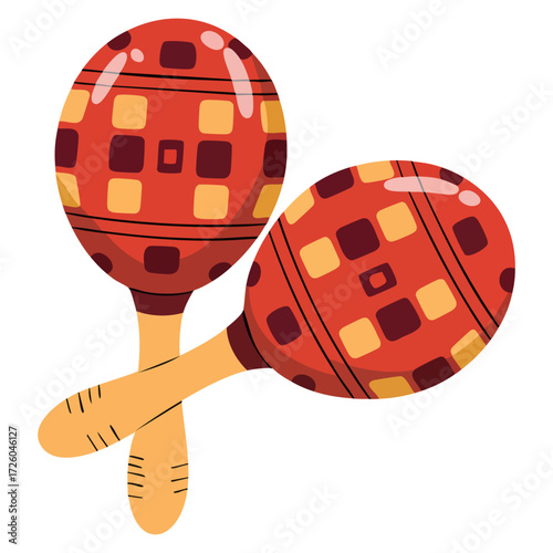 Colombian vallenato legend maracas isolated illustration representing traditional rhythm heritage music culture perfect for ethnic vector art