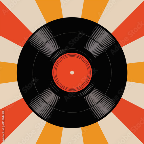 Funk disco vinyl vector illustration. Perfect for music, retro, disco, party, dance, and vintage themed graphics and posters.