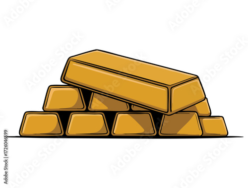 Gold bars ingots vector illustration design symbol of wealth banking finance treasure bullion gold stock isolated element perfect for money visuals