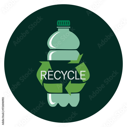 Isolated plastic bottle recyclable icon vector illustration eco friendly design sustainability symbol environmental awareness creative artwork project