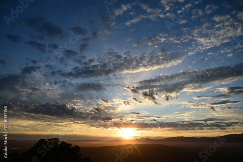 sunset over the mountains