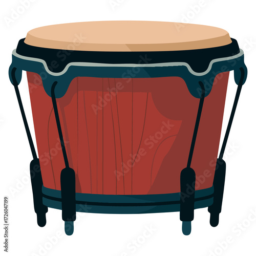 Isolated vallenato legend tambora illustration Colombian folklore percussion heritage music instrument perfect for culture vector art design