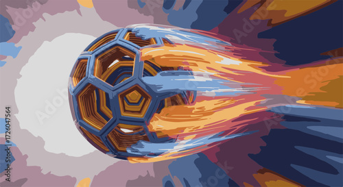 Dynamic Soccer Ball in Motion with Vibrant Colors for World Football Day Poster Design, Sports Promotions, and Graphic Art Creations