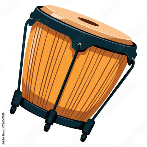 Vallenato legend tambora isolated illustration Colombian percussion drum folk instrument perfect for traditional cultural music festival vector