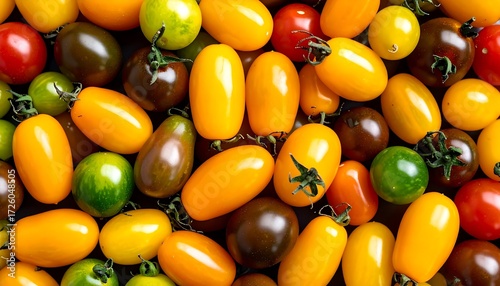 Colorful assortment of small, assorted tomatoes