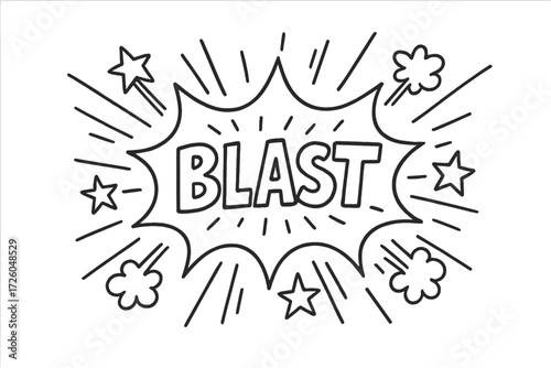 Comic book explosion outline icon set. retro, pop art, cartoon icons in outline style.