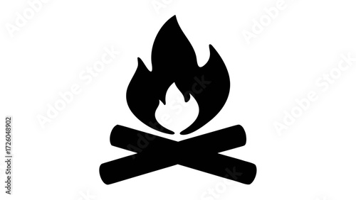 Campfire clip art vector graphic illustration for camping outdoor fire pit and bonfire design needs