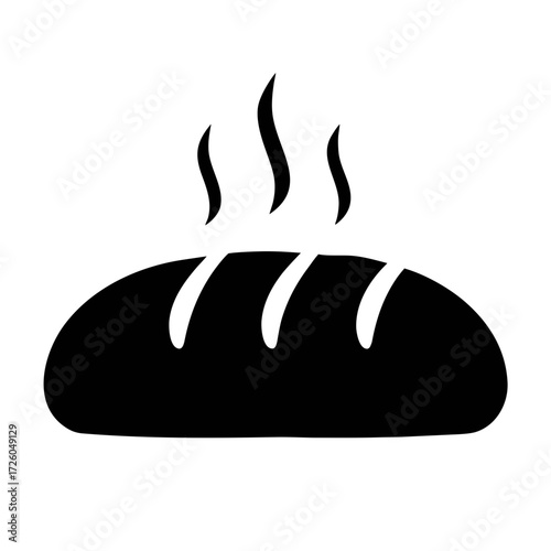 Freshly baked bread loaf icon vector illustration for bakery shop and food related design 90