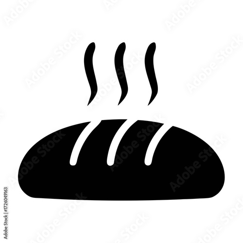 Fresh baked bread loaf vector illustration for bakery shop logo design and food blog content icon
