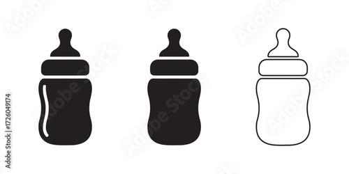 Baby bottle icon vector illustration on clean background