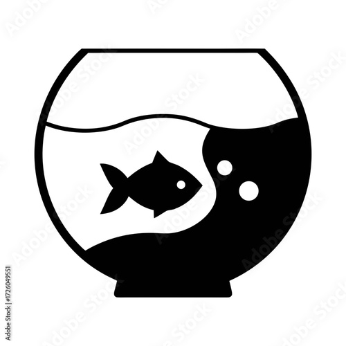 Isolated fish bowl with pet fish vector illustration aquarium fishbowl graphic design element
