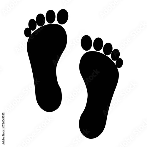 Footprint silhouette vector illustration for human anatomy study and design element template use