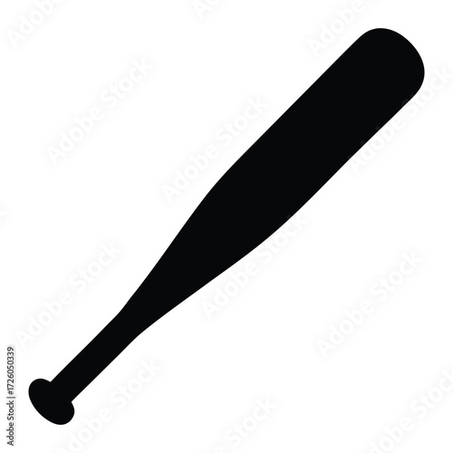 Baseball bat vector illustration: equipment, sports, game, wooden, hitting, athletics, black bat