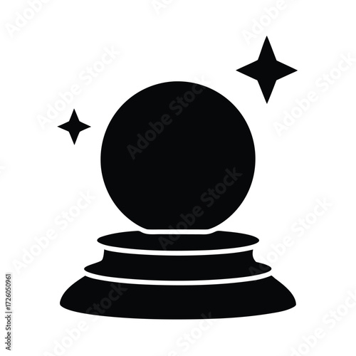 Crystal ball future telling fortune teller magic mystical divination astrology icon vector art