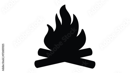 Campfire flame vector illustration for camping outdoor fire bonfire and wood burning design